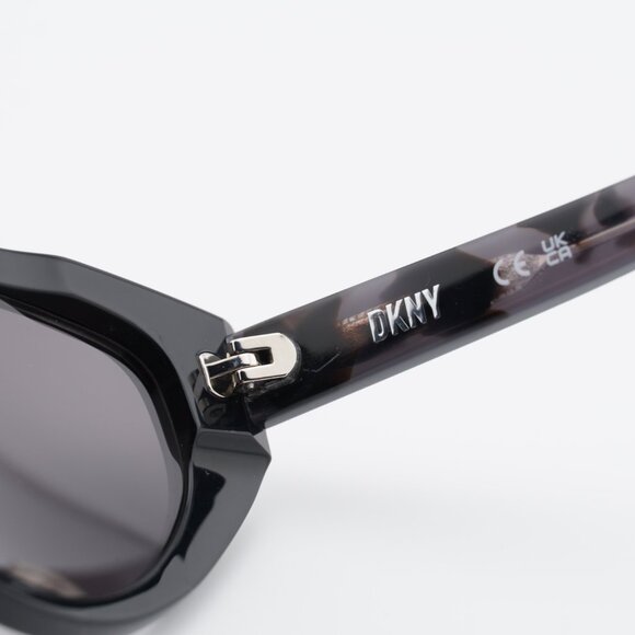 DKNY DK548S 001 Sunglasses Black Cat Eye Frame, Grey Lenses main image 4